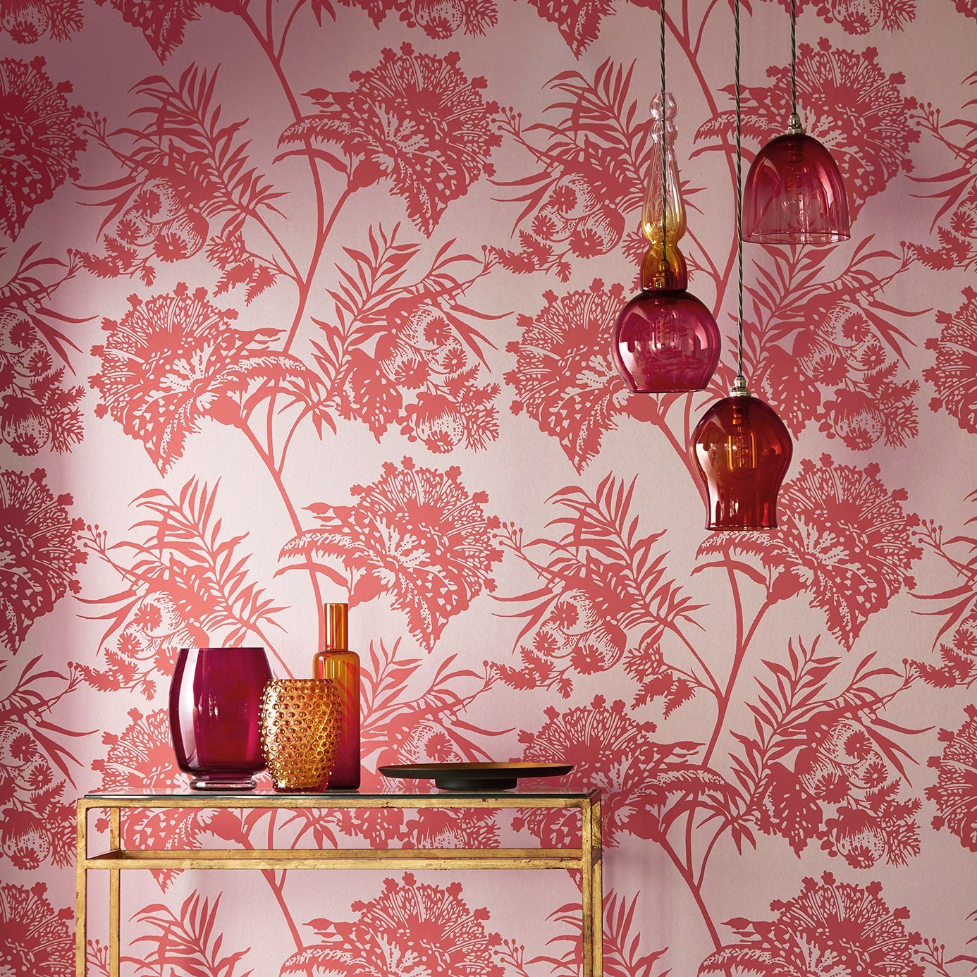 Bavero Wallpaper - Coral - Harlequin - HZAP111766 - Morris Wallpaper