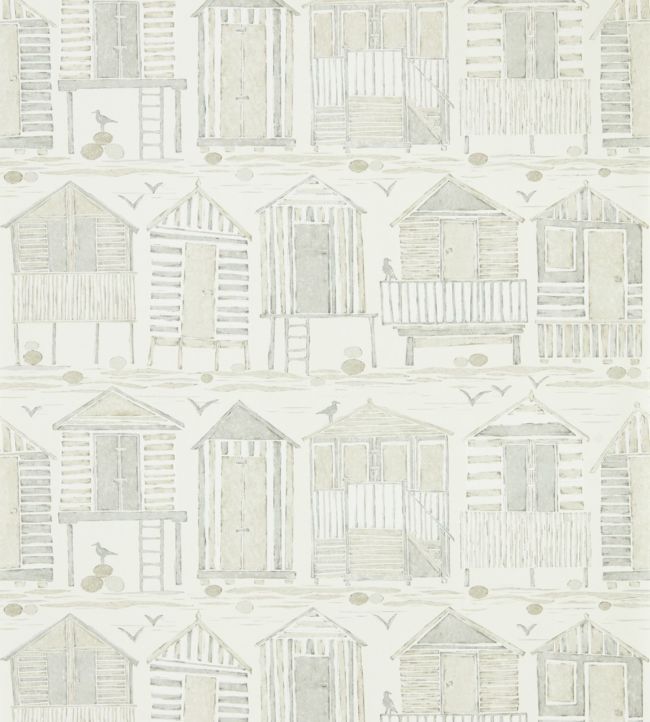 Beach Huts Wallpaper - Driftwood - DCOA216561 - Sanderson - Morris Wallpaper