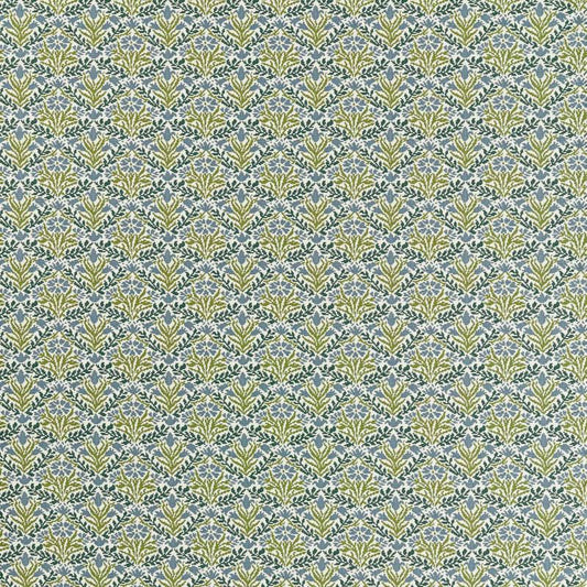 Bellflowers Weave Outdoor Fabric - Sky Blue/Forest - Morris & Co - 237559 - Premier Wallcovering