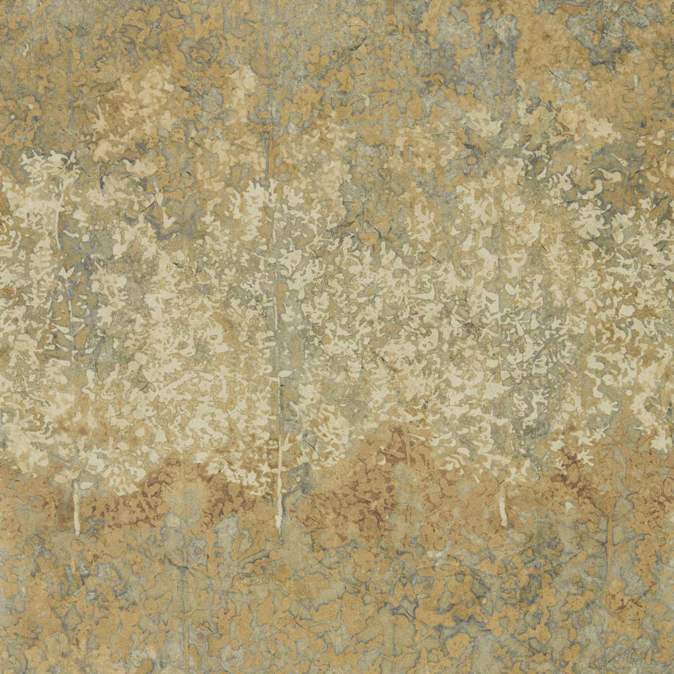 Belvoir Wallpaper - Blue / Amber - ZKEM312651 - Zoffany - Morris Wallpaper