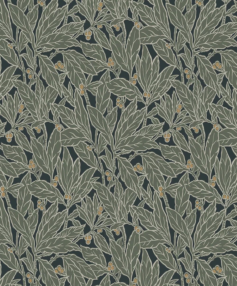 Berry and Leaf Wallpaper - Rosemary - NextWall - NW56004 - Morris Wallpaper