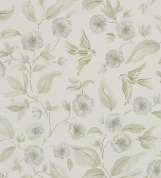 Bird Blossom Wallpaper - Ecru/Silver - DAEG213059 - Sanderson - Morris Wallpaper