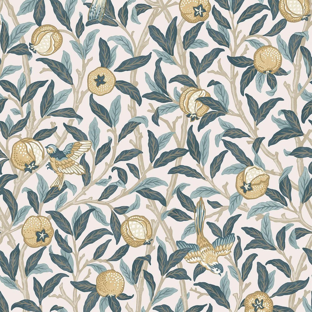 140501 - Bird & Pomegranate Wallpaper - Cloudy Blues - William Morris