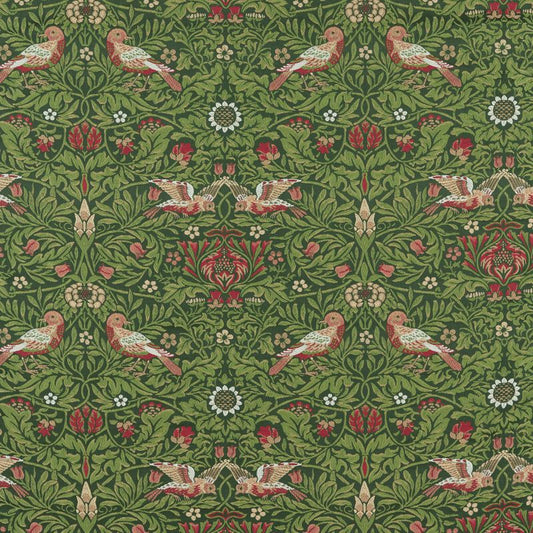 Bird Tapestry Fabric - Tump Green - Morris & Co - 237311 - Premier Wallcovering