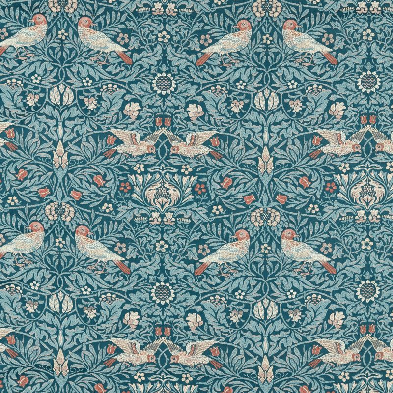 Bird Tapestry Fabric - Webbs Blue - Morris & Co - 237312 - Premier Wallcovering