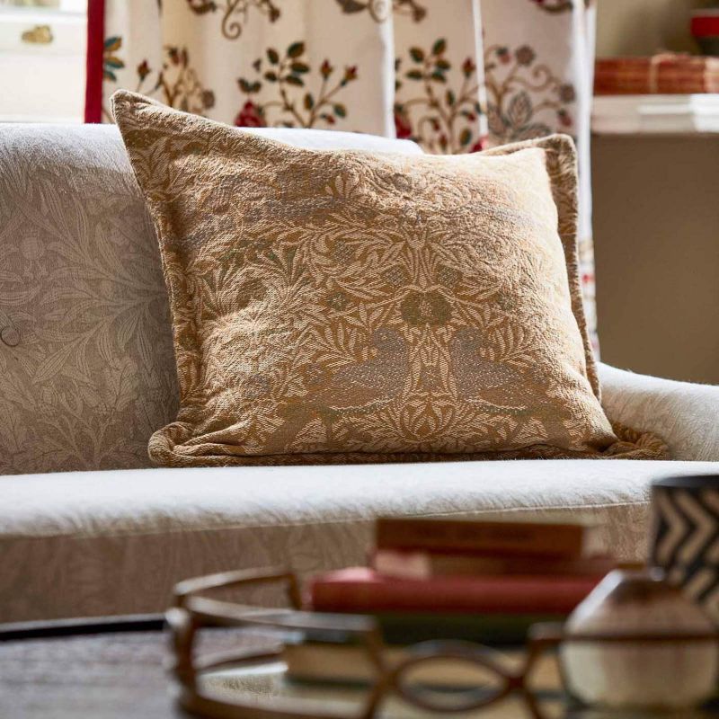 Bird Weave Fabric - Brick - Morris & Co - 236846 - Premier Wallcovering