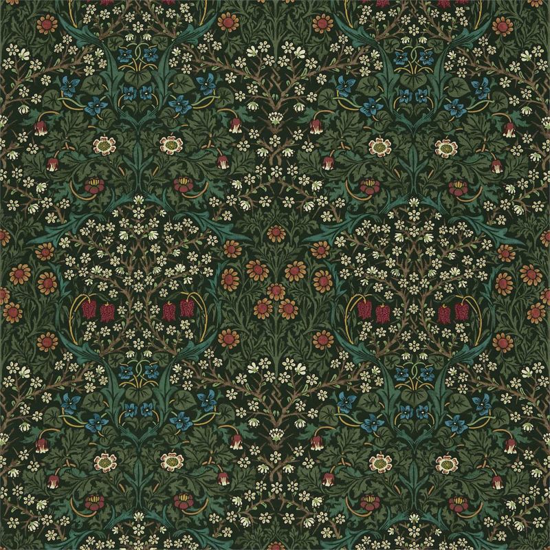 Blackthorn Fabric - Green - Morris & Co - DCMF226707 - Premier Wallcovering