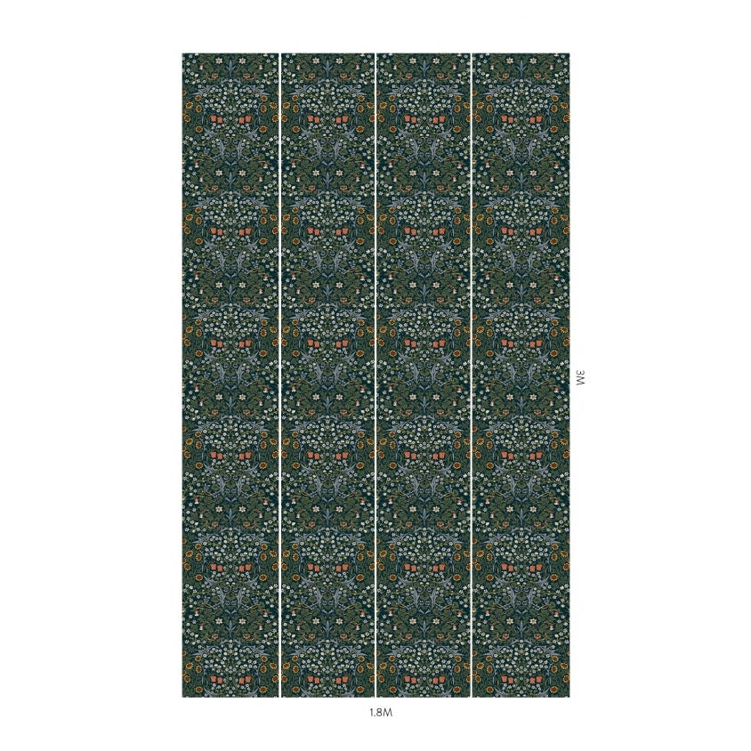 BLACKTHORN Wallpaper - Billiard Green - 1-WA-BLA-DI-BIL-XXX - House of Hackney - Morris Wallpaper