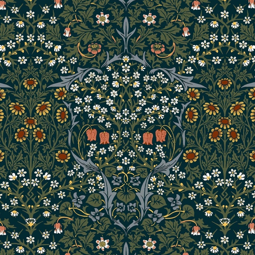 Blackthorn Wallpaper - Billiard Green - House of Hackney - 1-WA-BLA-DI-BIL-XXX - Morris Wallpaper