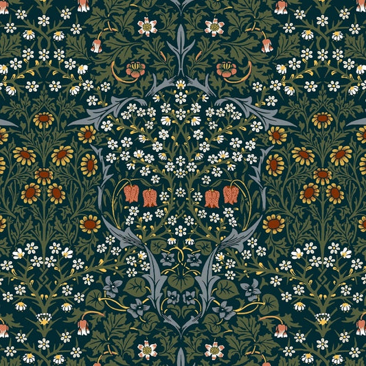 Blackthorn Wallpaper - Billiard Green - House of Hackney - 1-WA-BLA-DI-BIL-XXX - Morris Wallpaper