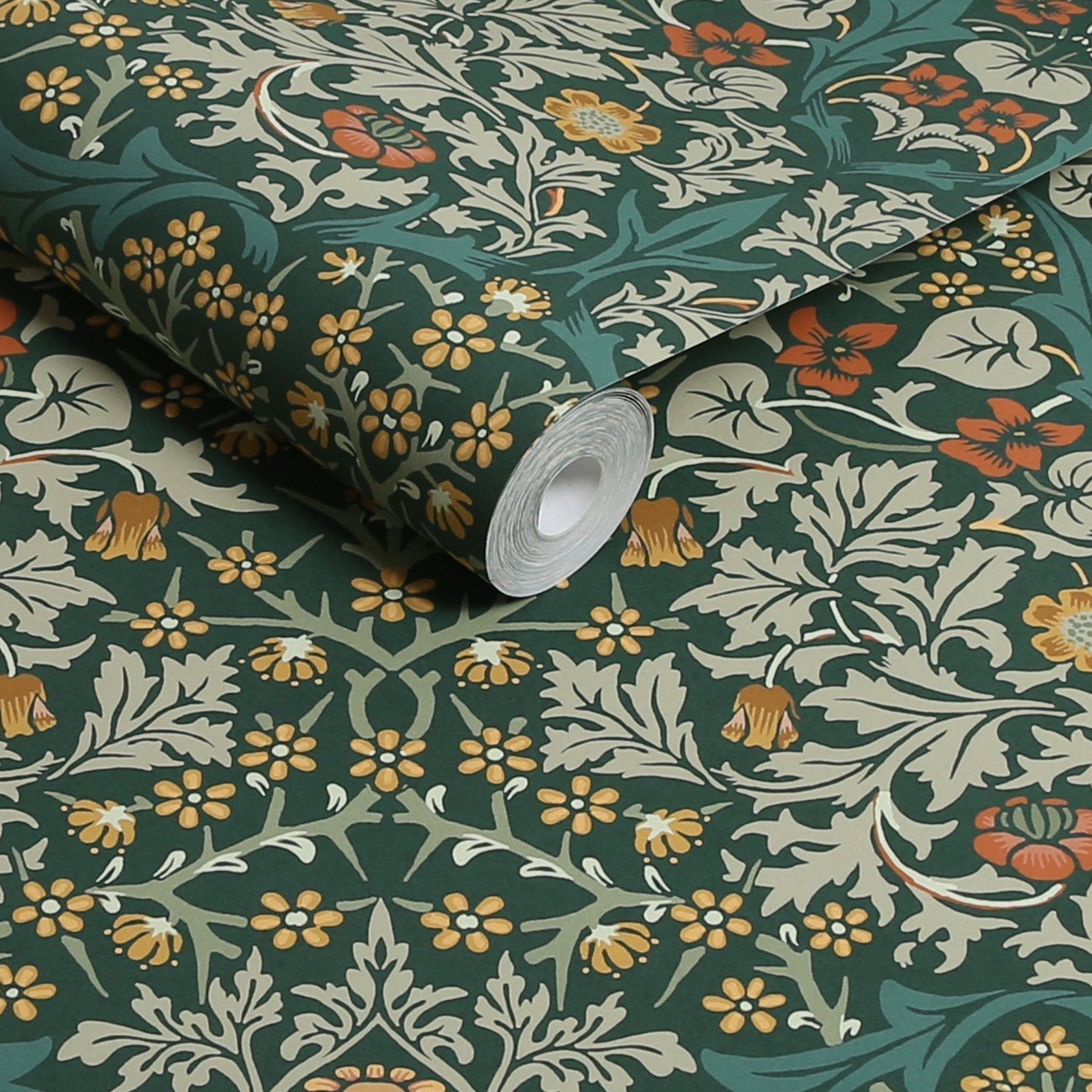 Blackthorn Wallpaper - Deep Green - 124252 - William Morris AH - Premier Wallcovering