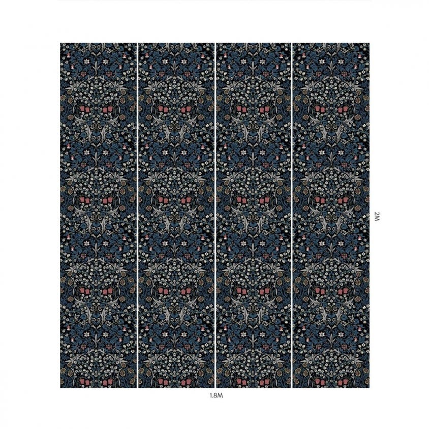 BLACKTHORN Wallpaper - Teal - 1-WA-BLA-DI-TEA-XXX - House of Hackney - Morris Wallpaper