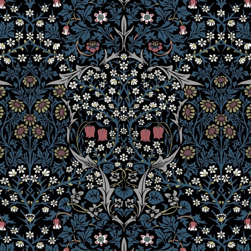 Blackthorn Wallpaper - Teal - House of Hackney - 1-WA-BLA-DI-TEA-XXX - Morris Wallpaper
