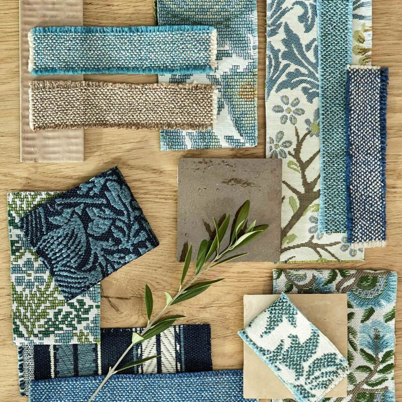 Blackthorn Weave Outdoor Fabric - Indigo - Morris & Co - 237556 - Premier Wallcovering