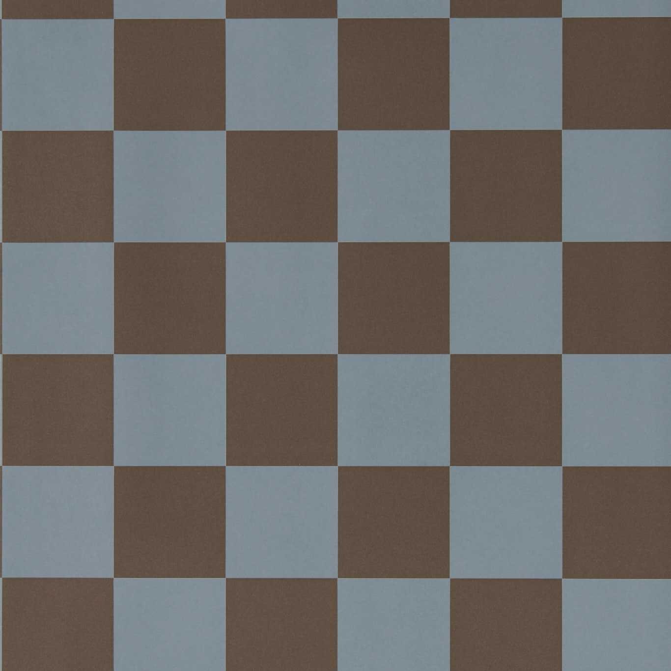 Blenets Check Wallpaper - Atlantic/Chocolate - HHHW113168 - Harlequin - Premier Wallcovering