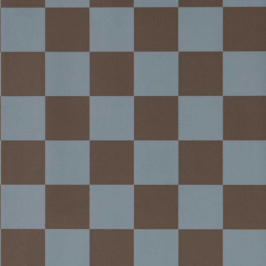 Blenets Check Wallpaper - Atlantic/Chocolate - HHHW113168 - Harlequin - Premier Wallcovering