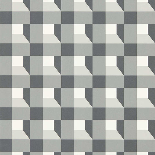 Blocks Wallpaper - Black Earth/Sketched/Diffused Light - Harlequin - HQN3112943 - Morris Wallpaper