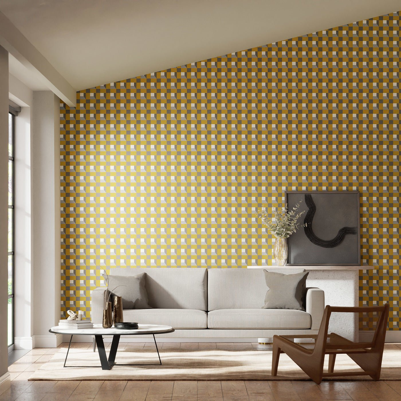 Blocks Wallpaper - Nectar/Sketched/Diffused Light - Harlequin - HQN3112942 - Morris Wallpaper