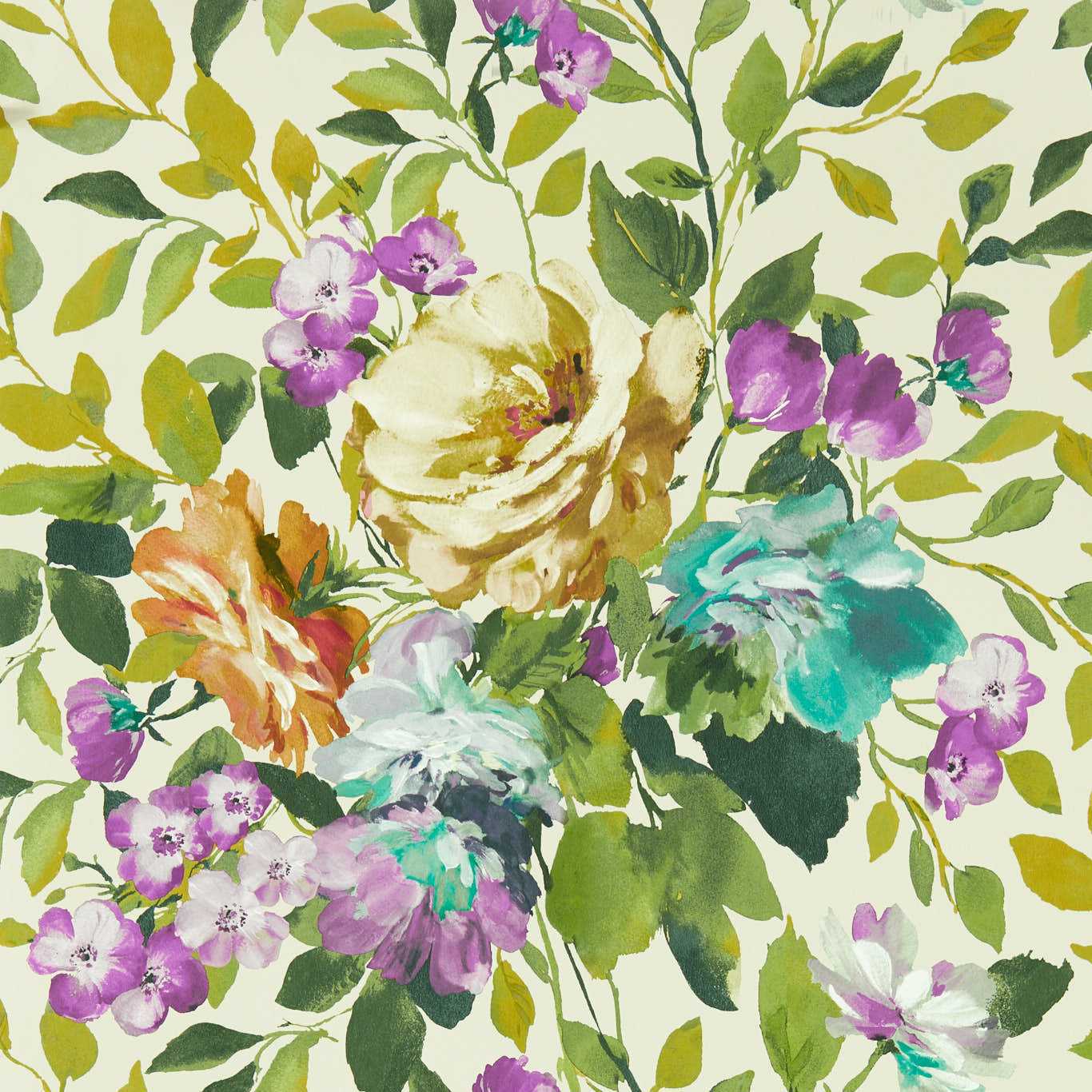 Bloom Wallpaper - Amethyst - Clarke & Clarke - W0139/01 - Morris Wallpaper