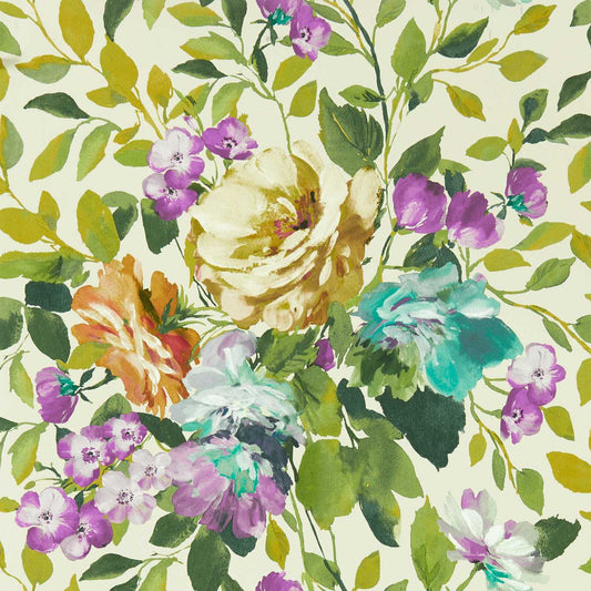 Bloom Wallpaper - Amethyst - Clarke & Clarke - W0139/01 - Morris Wallpaper