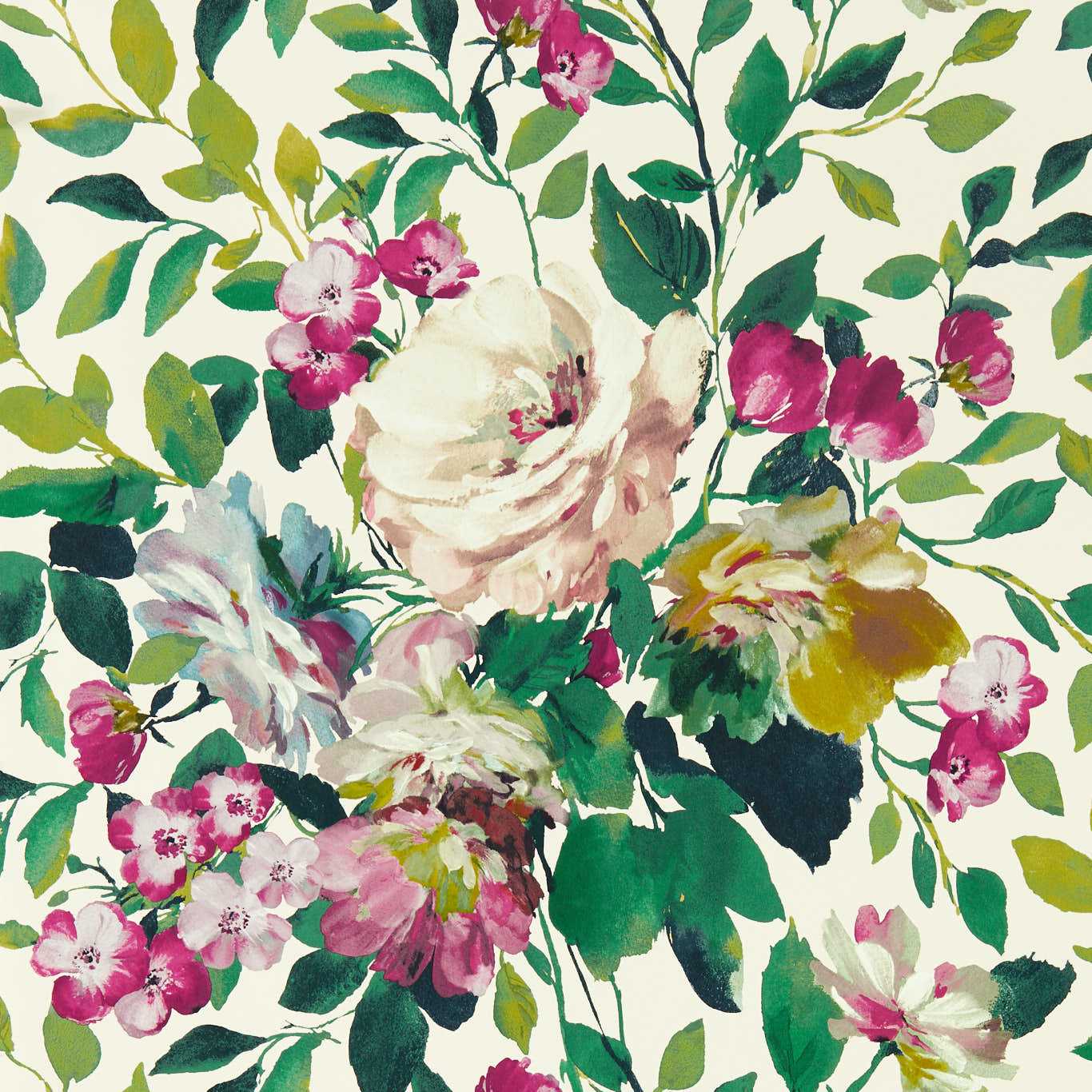 Bloom Wallpaper - Fuchsia - Clarke & Clarke - W0139/03 - Morris Wallpaper