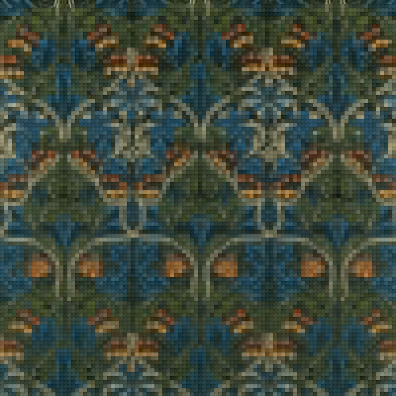 Bluebell Embroidery Fabric - Tump/Webbs Blue - Morris & Co - 237292 - Premier Wallcovering