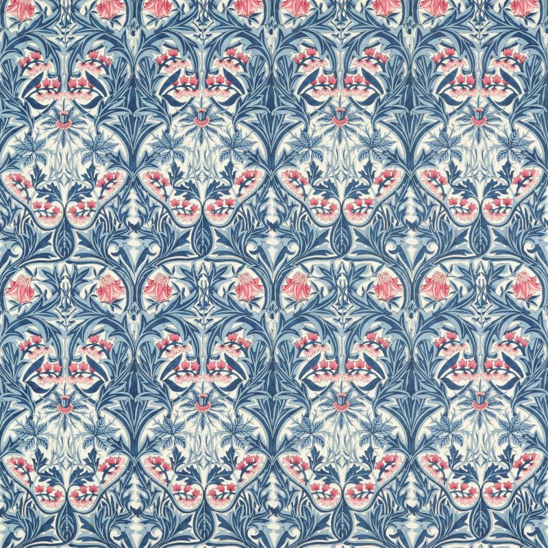 Bluebell Fabric - Indigo/Rose - Morris & Co - 227037 - Premier Wallcovering