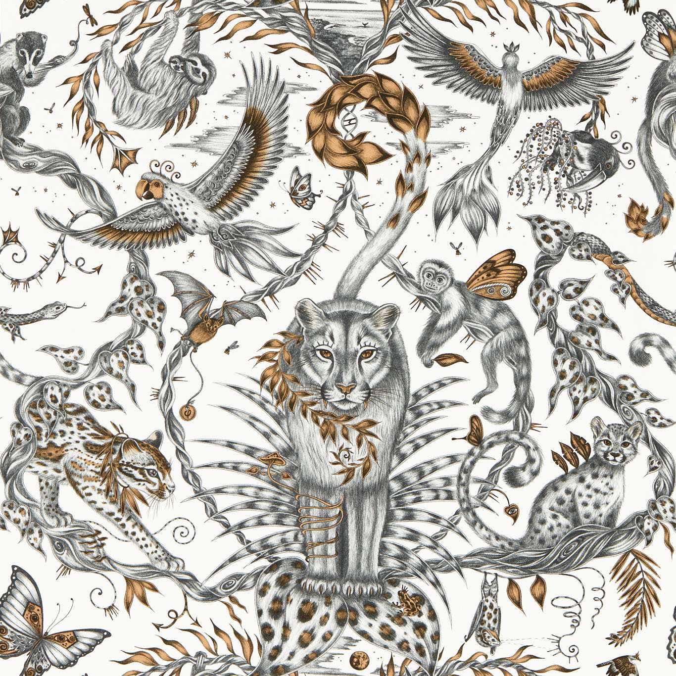 Bosque Dreams Wallpaper - Bronze - Clarke & Clarke - W0213/01 - Morris Wallpaper