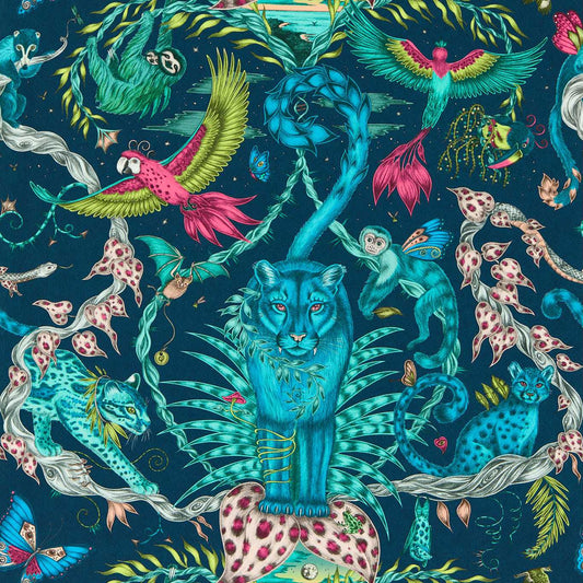 Bosque Dreams Wallpaper - Navy - Clarke & Clarke - W0213/03 - Morris Wallpaper
