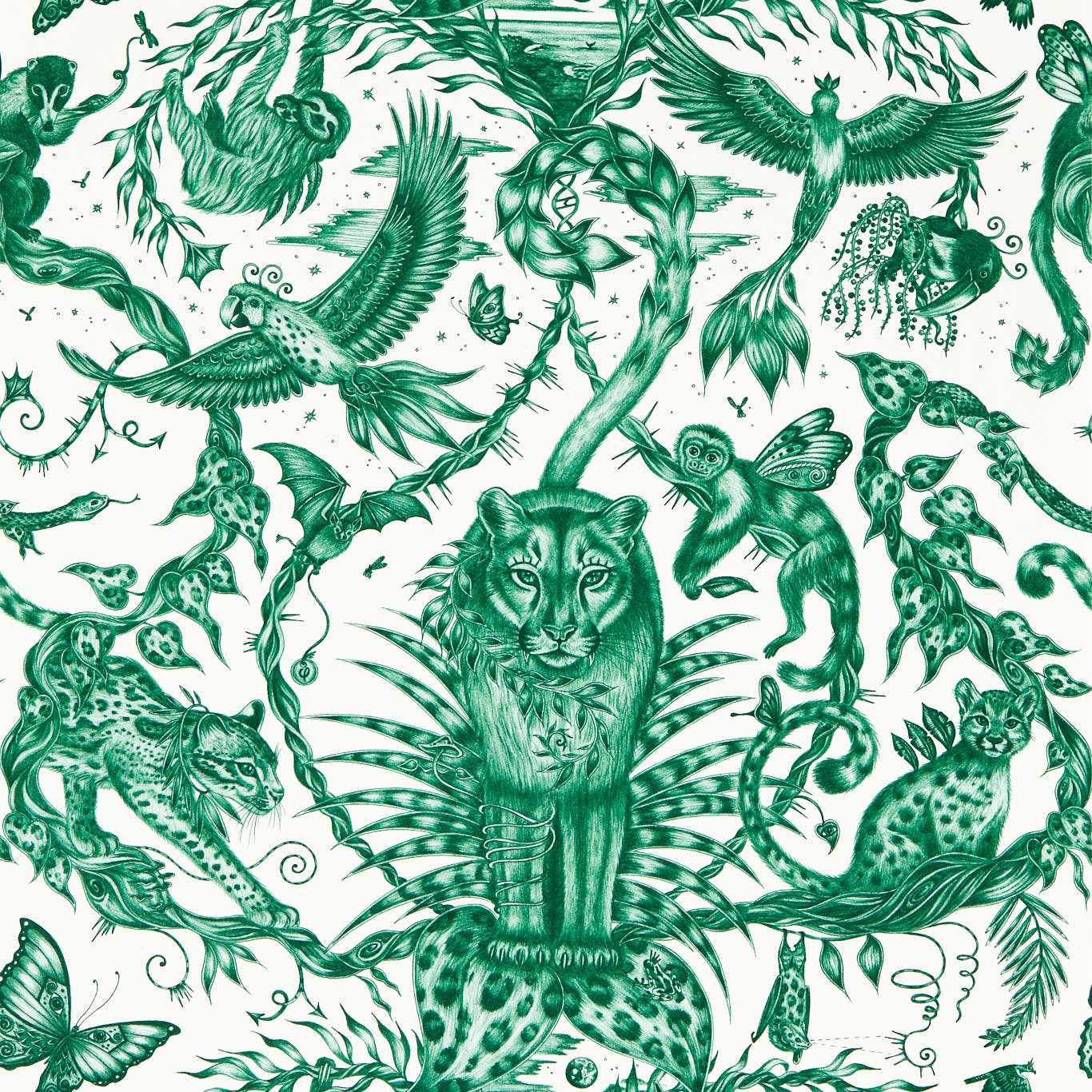 Bosque Dreams Wallpaper - Seafoam - Clarke & Clarke - W0213/05 - Morris Wallpaper