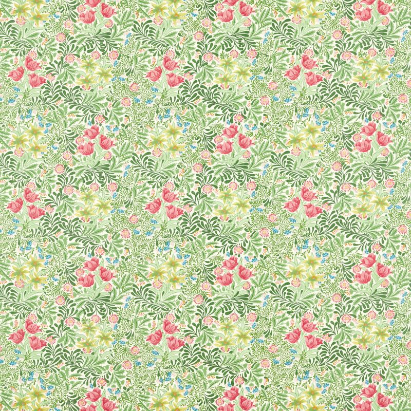 Bower Fabric - Green/Rose - Morris & Co - 227027 - Premier Wallcovering
