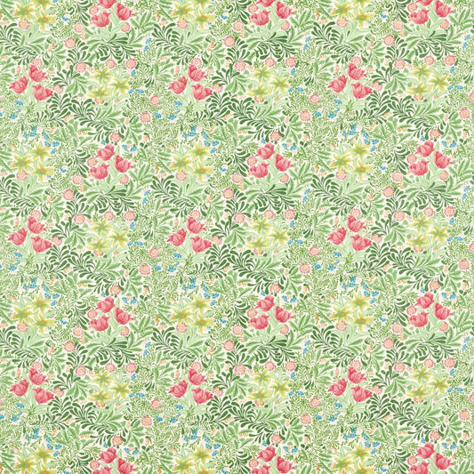 Bower Fabric - Green/Rose - Morris & Co - 227027 - Premier Wallcovering