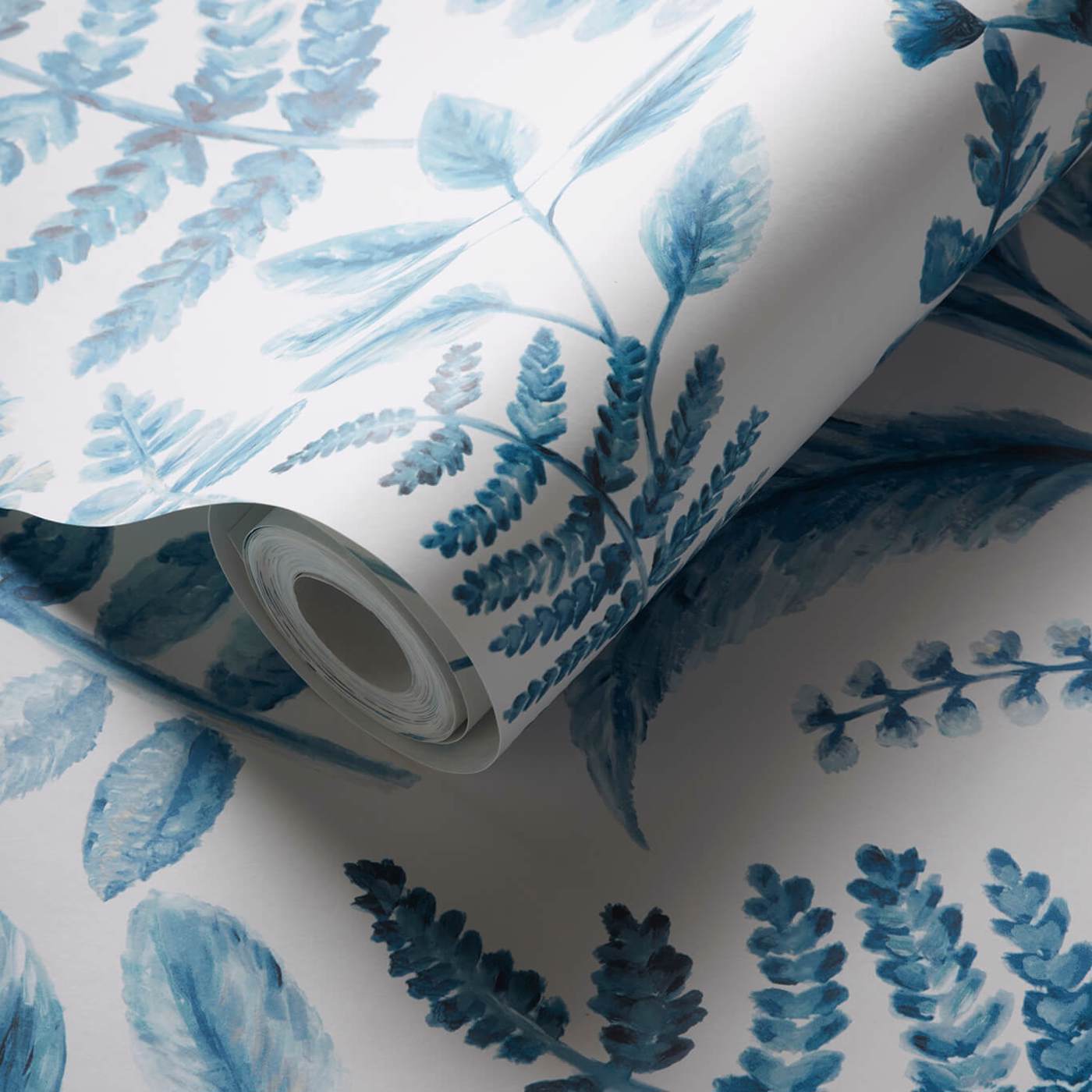 Bracken Wallpaper - Denim - Clarke & Clarke - W0156/01 - Morris Wallpaper
