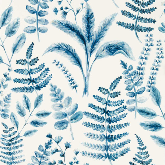 Bracken Wallpaper - Denim - Clarke & Clarke - W0156/01 - Morris Wallpaper