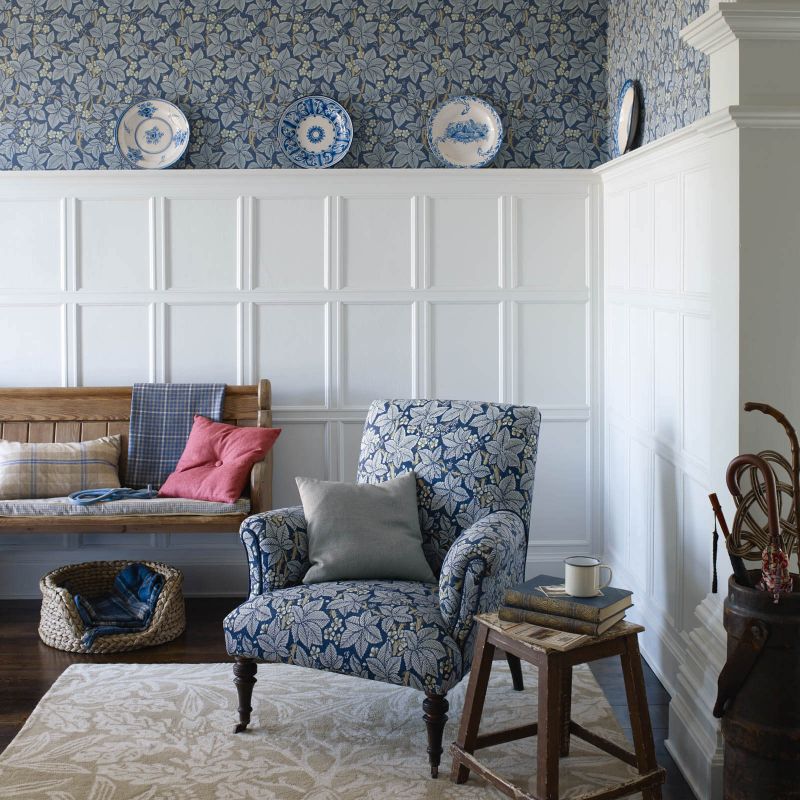 Bramble Fabric - Mineral/Slate - Morris & Co - 224462 - Premier Wallcovering