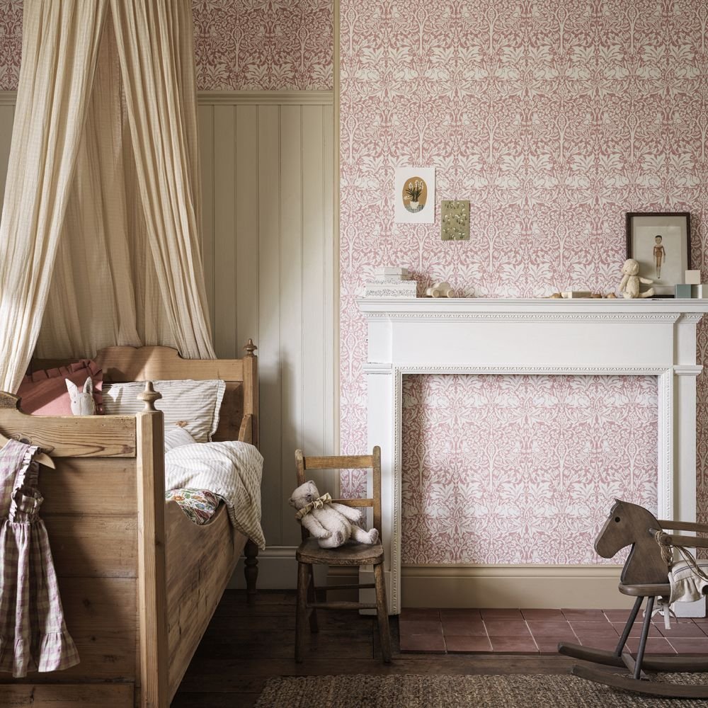 Brer Rabbit Wallpaper - Blush - 217388 - Morris Wallpaper WD
