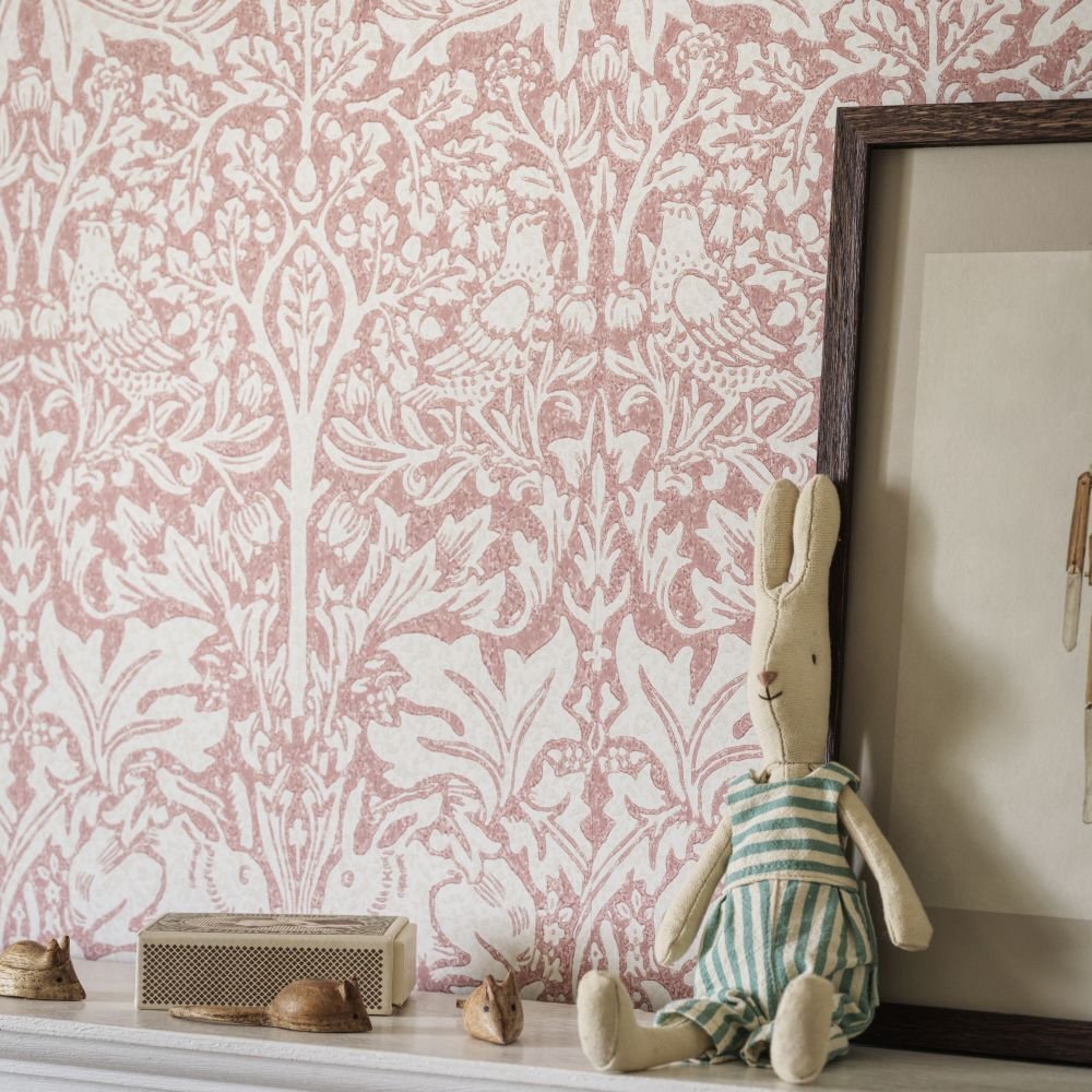 Brer Rabbit Wallpaper - Blush - 217388 - Morris Wallpaper WD