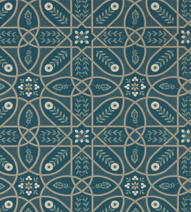 Brophy Trellis Wallpaper - Deep Teal - 216699 - Morris & Co