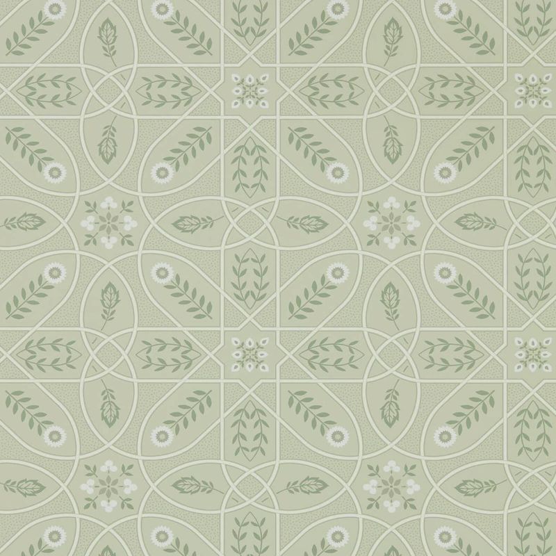 Brophy Trellis Wallpaper - Sage Linen - Morris & Co - 216702 - Morris Wallpaper