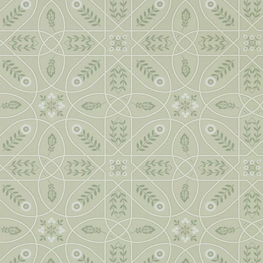 Brophy Trellis Wallpaper - Sage Linen - Morris & Co - 216702 - Morris Wallpaper