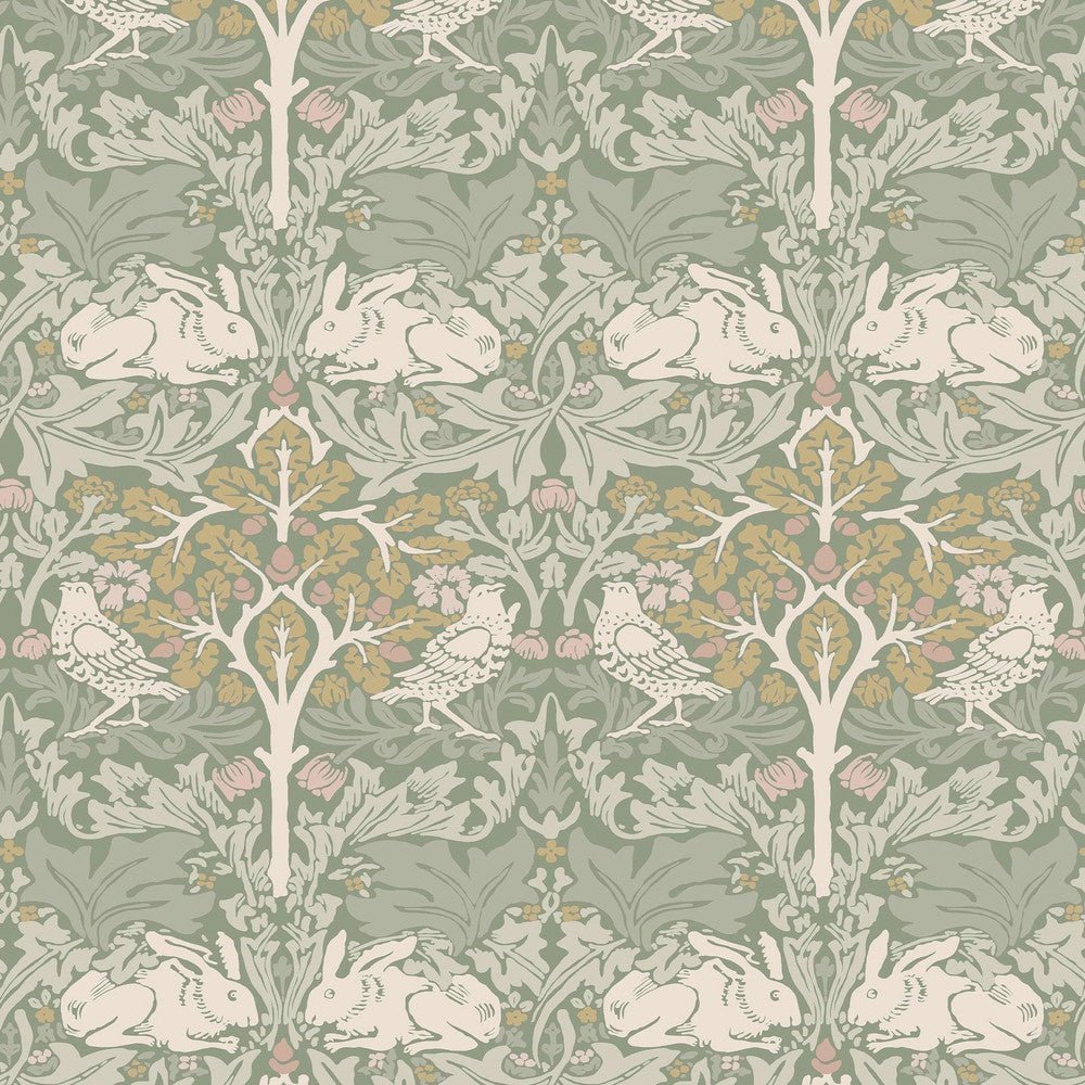 140500 - Brother Rabbit Wallpaper - Sage - William Morris