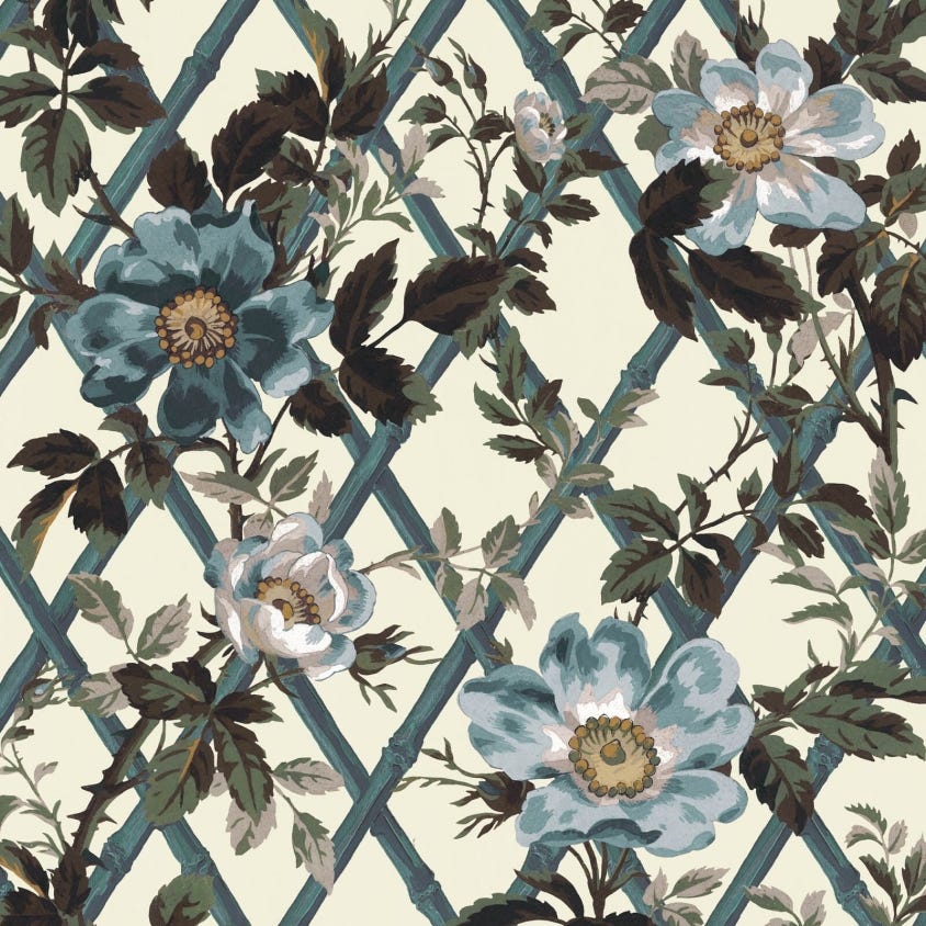 Bryher Rose Wallpaper - Lapis Blue - House of Hackney - 1-WA-BRR-DI-LAP-XXX - Morris Wallpaper