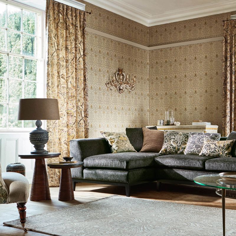 Bullerswood Fabric - Paprika/Gold - Morris & Co - 226392 - Premier Wallcovering