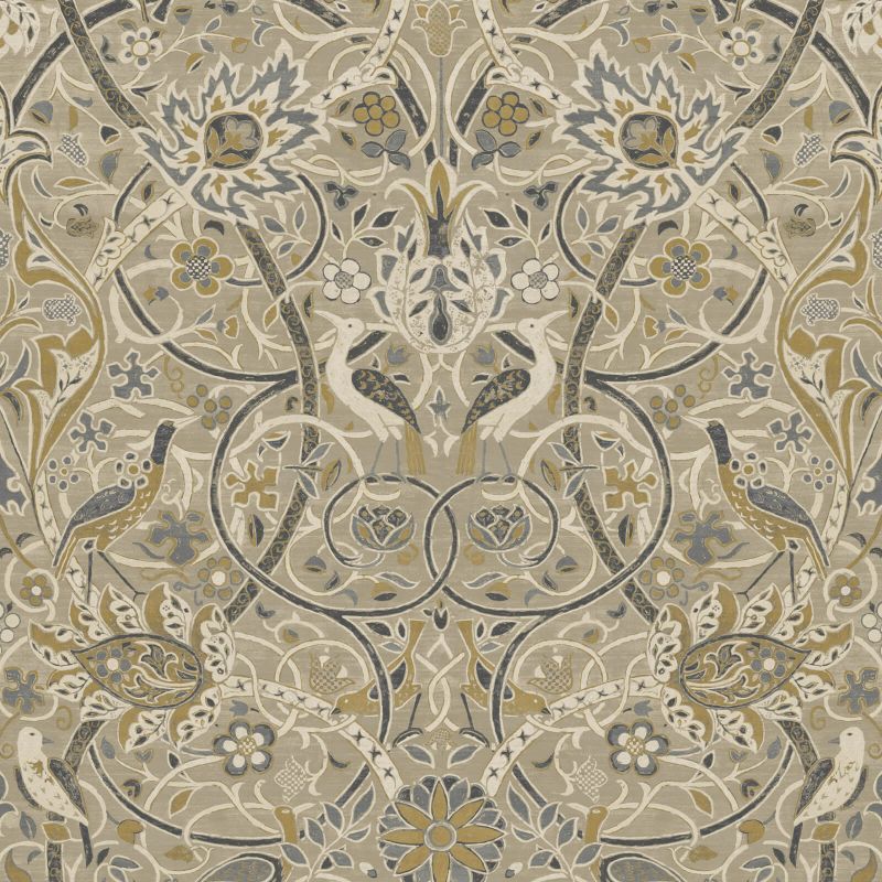Bullerswood Wallpaper - Stone/Mustard - Morris & Co - 216447 - Morris Wallpaper