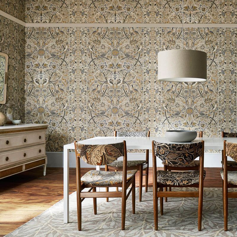 Bullerswood Wallpaper - Stone/Mustard - Morris & Co - 216447 - Morris Wallpaper