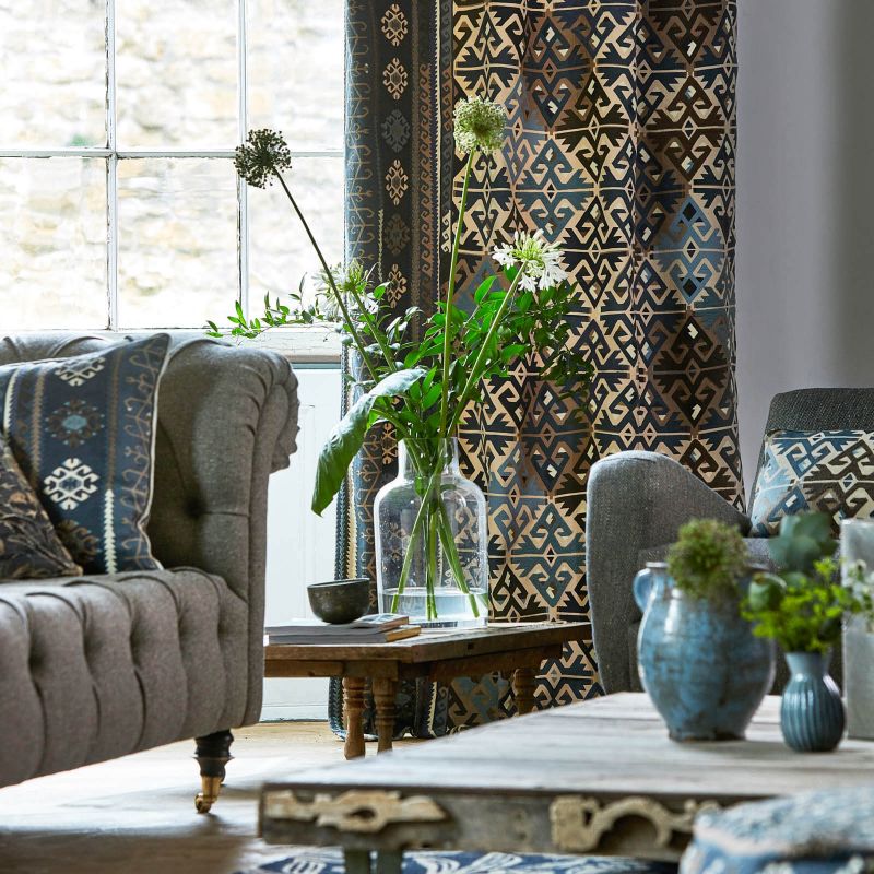 Burdock & Star Fabric - Indigo - Morris & Co - 236519 - Premier Wallcovering