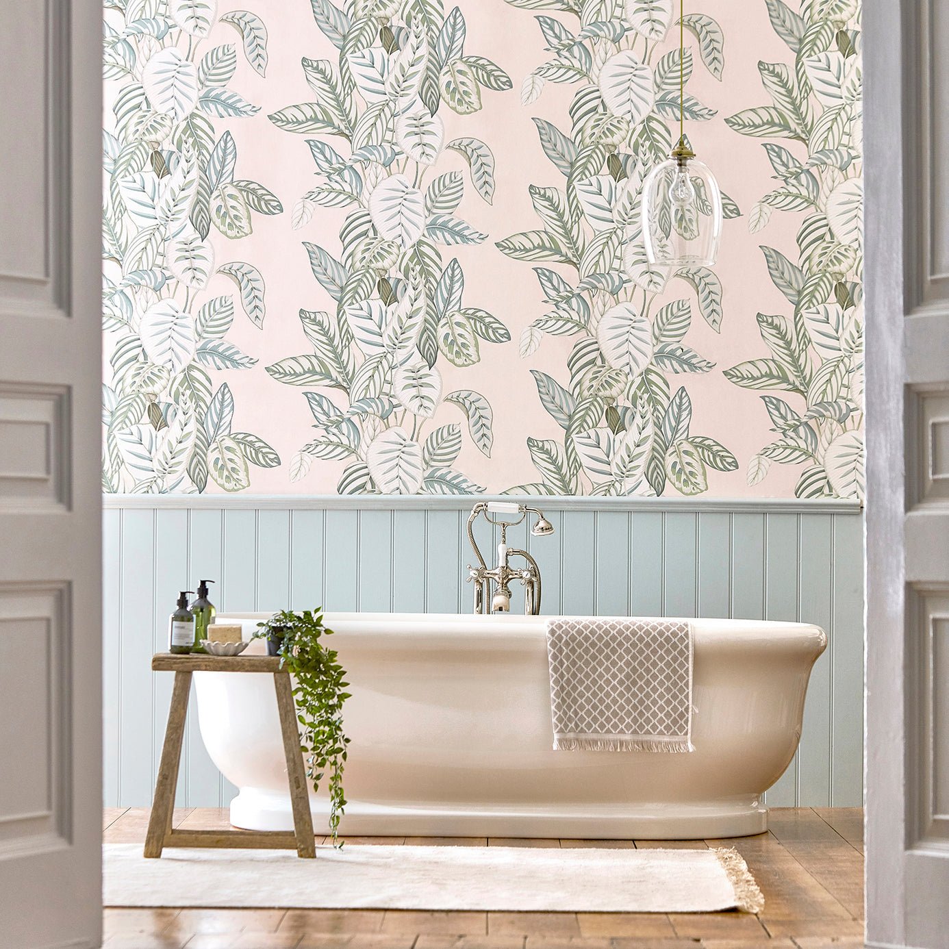 Calathea Wallpaper - Orchid/Eucalyptus - Sanderson - DGLW216632 - Morris Wallpaper