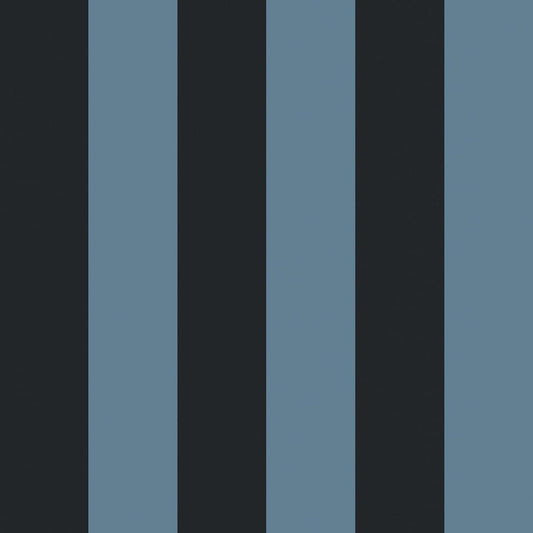 Camelot Stripe Traditional Wallpaper - Sky and Noir - House of Hackney - 1-WA-CAM-TR-SKN-XXX - Morris Wallpaper