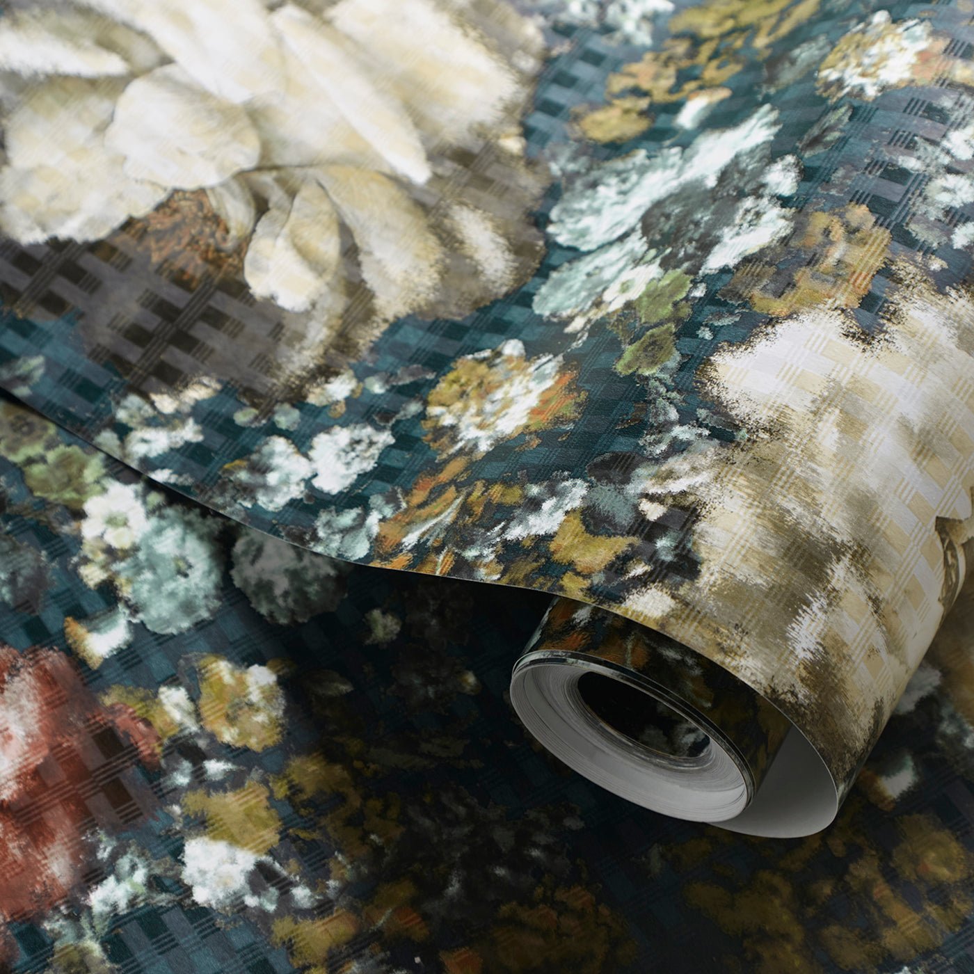 Camile Wallpaper - Teal/Spice - Clarke & Clarke - W0148/03 - Morris Wallpaper