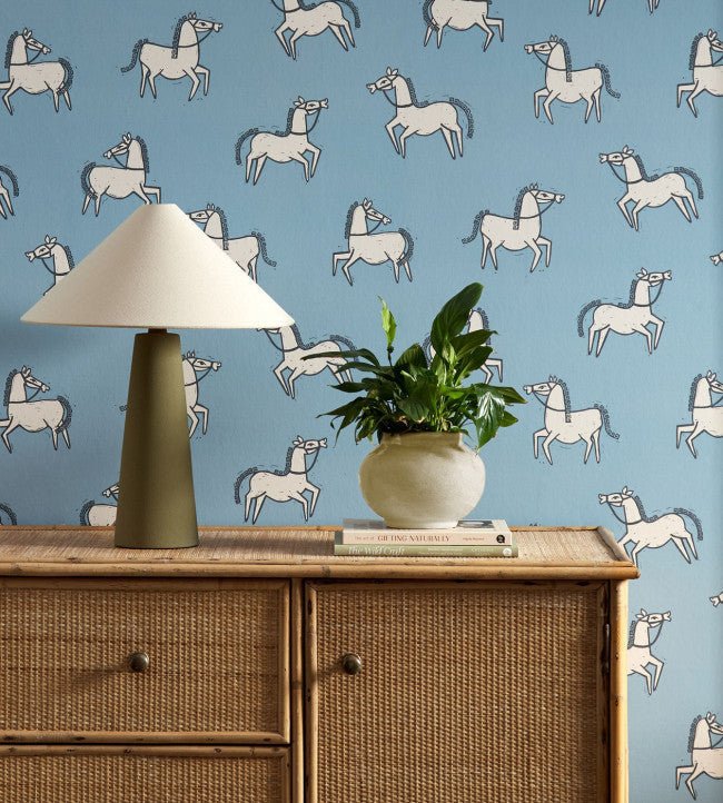 Canter Wallpaper - Denim - Scion - NSCW113252 - Morris Wallpaper
